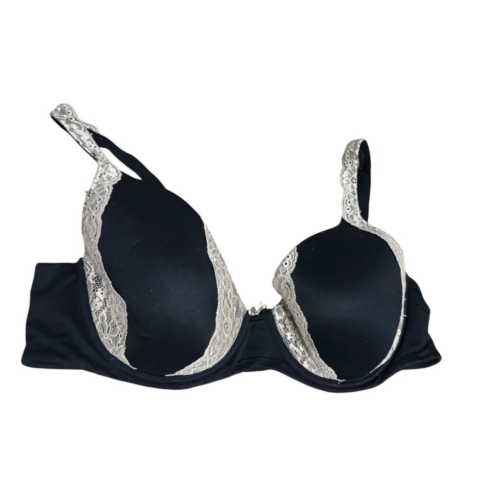 Soma Embraceable Full Coverage Bra Women 40C Black Excellent Lace Trim Underwire